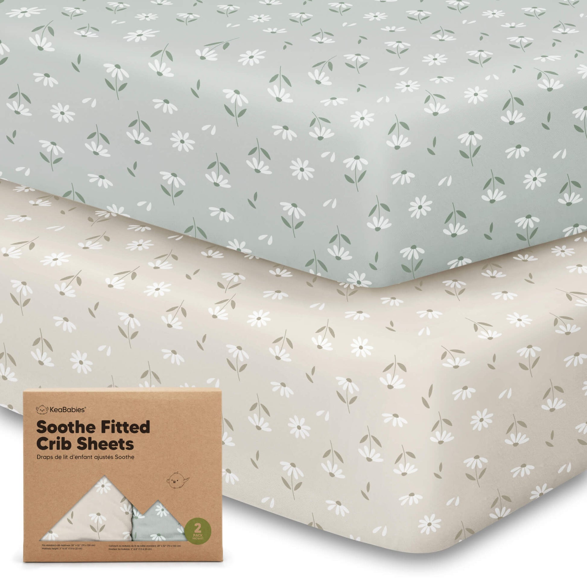 KeaBabies Organic Cotton Fitted Crib Sheet 2 Pack - KeaSafari image 11