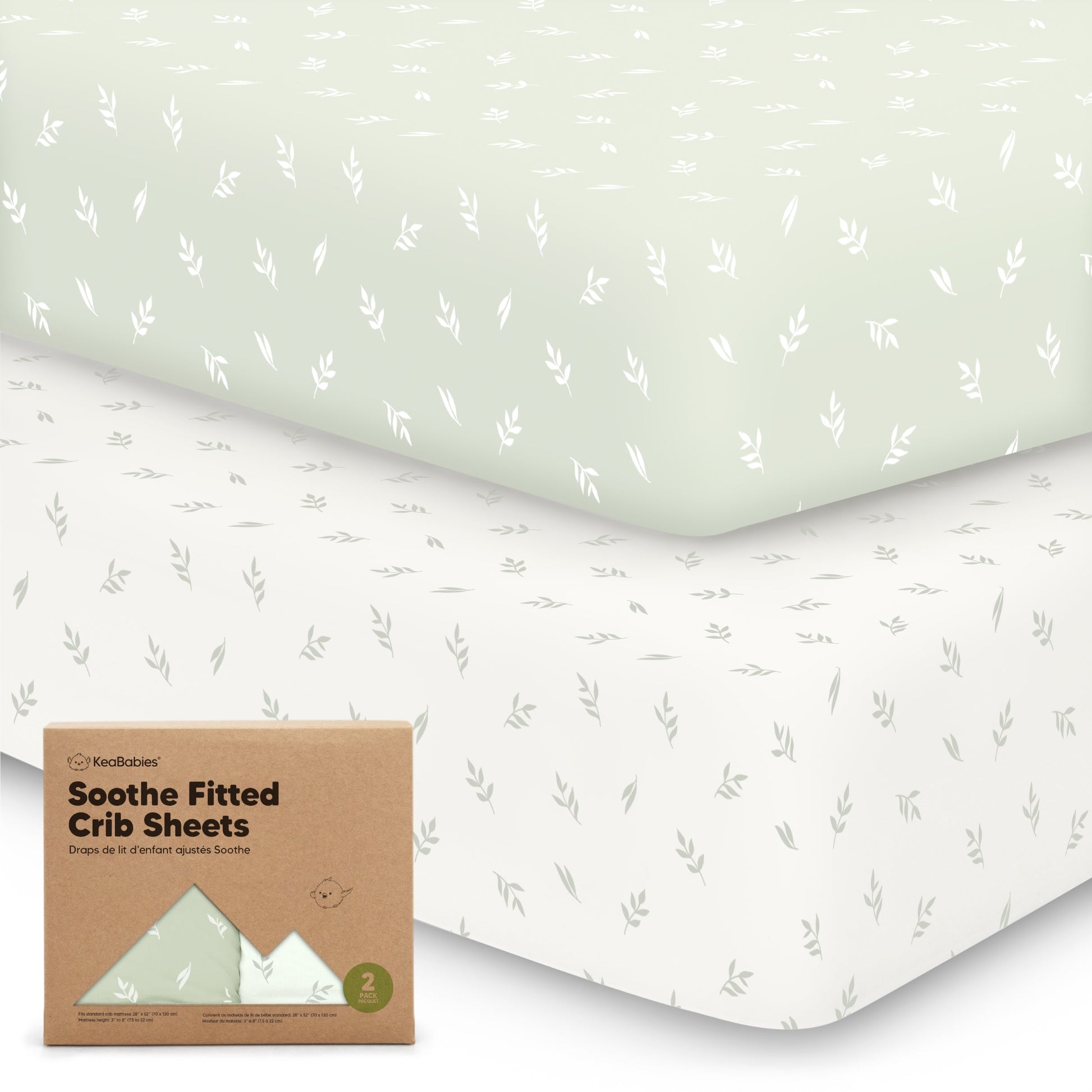 KeaBabies Organic Cotton Fitted Crib Sheet 2 Pack - KeaSafari image 12