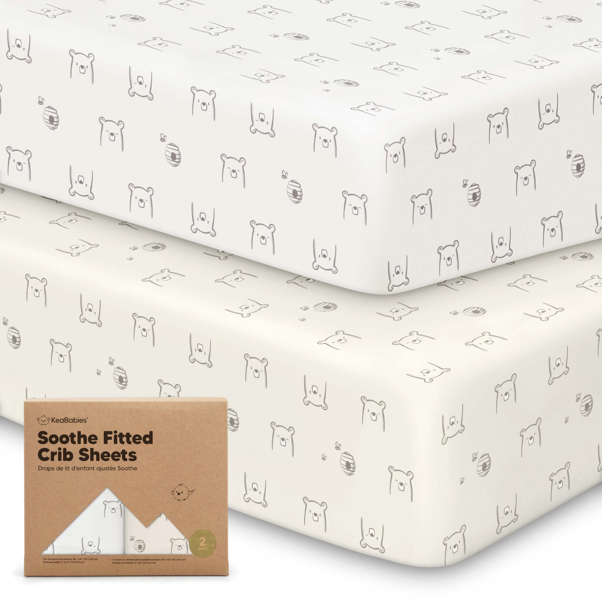 KeaBabies Organic Cotton Fitted Crib Sheet 2 Pack - KeaSafari image 14