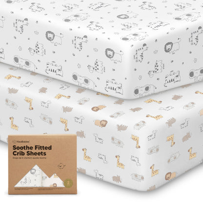 KeaBabies Organic Cotton Fitted Crib Sheet 2 Pack - KeaSafari