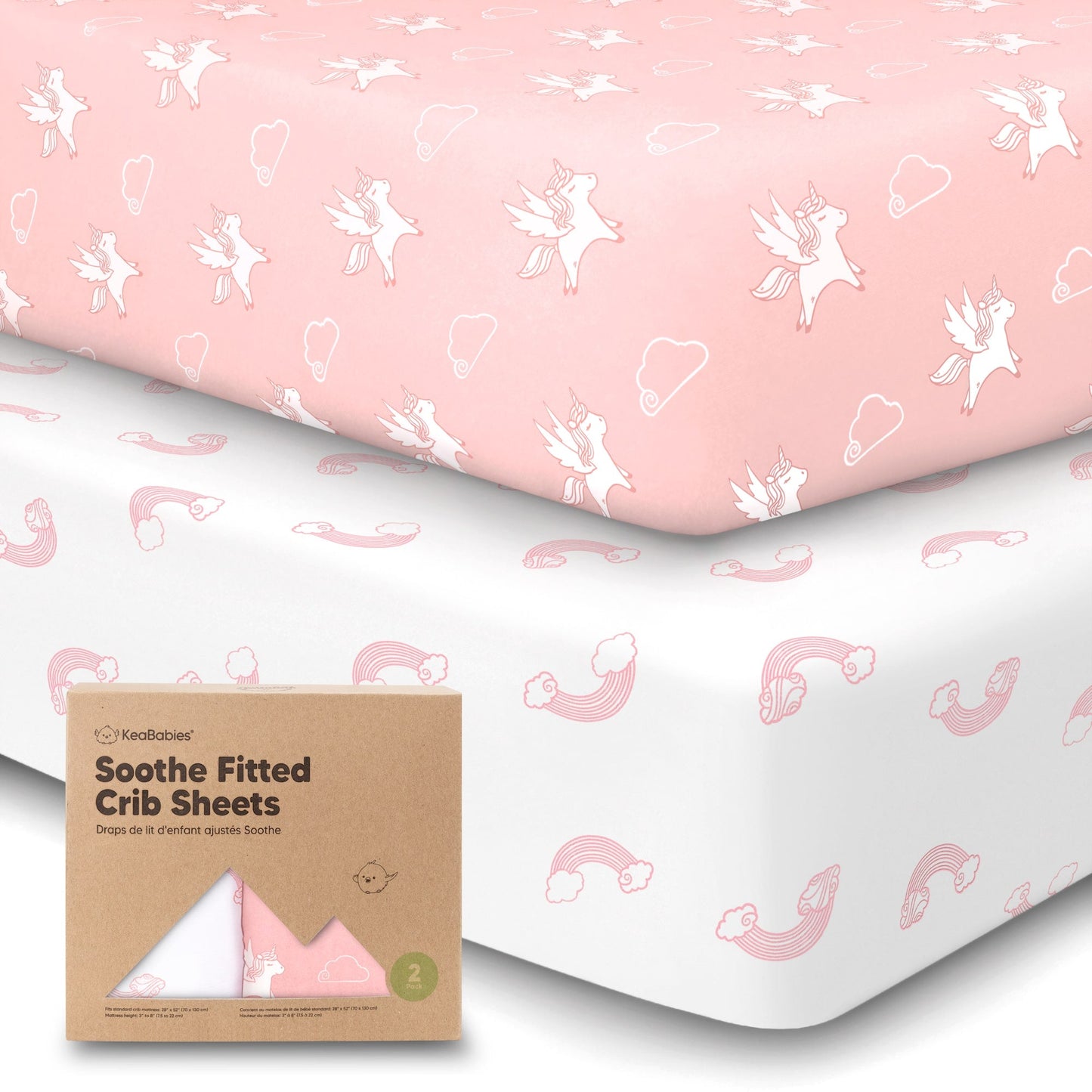 KeaBabies Organic Cotton Fitted Crib Sheet 2 Pack - Roarsome image 10
