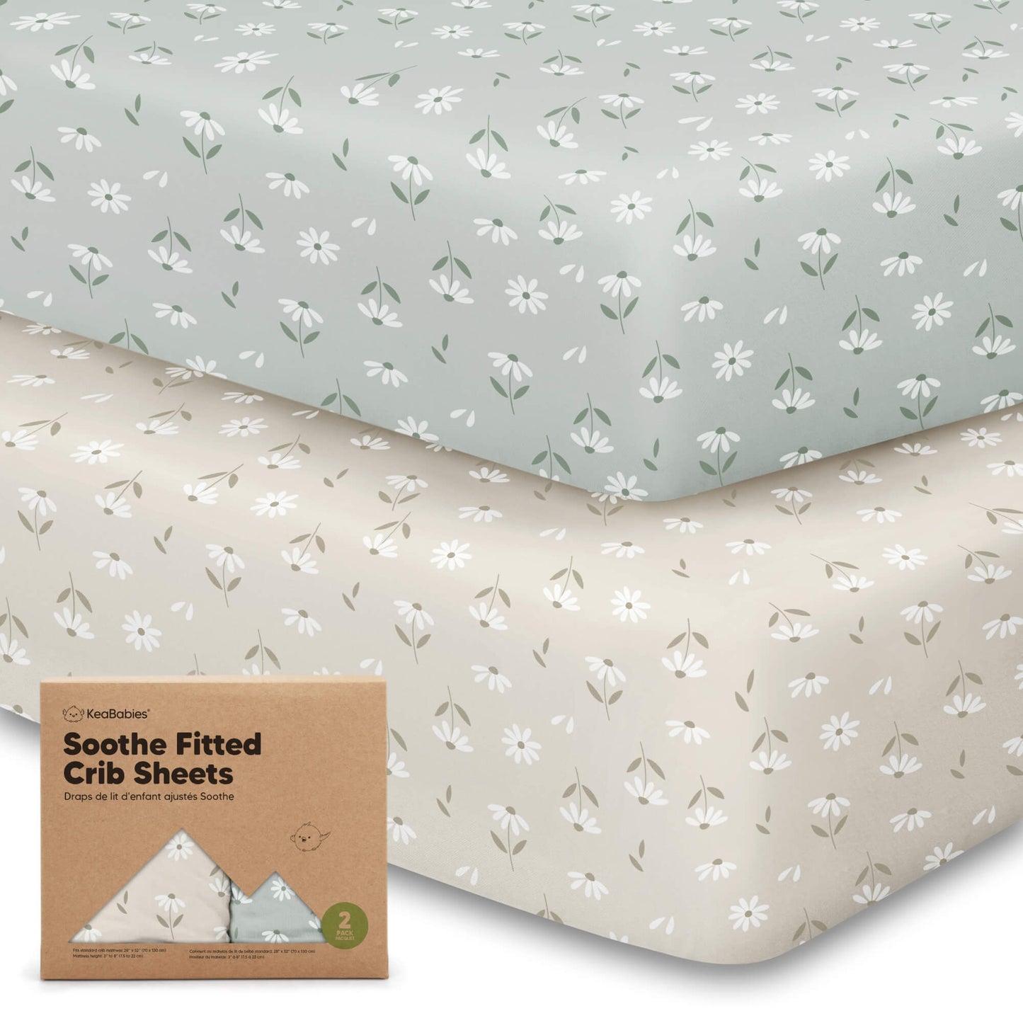 KeaBabies Organic Cotton Fitted Crib Sheet 2 Pack - Roarsome image 11