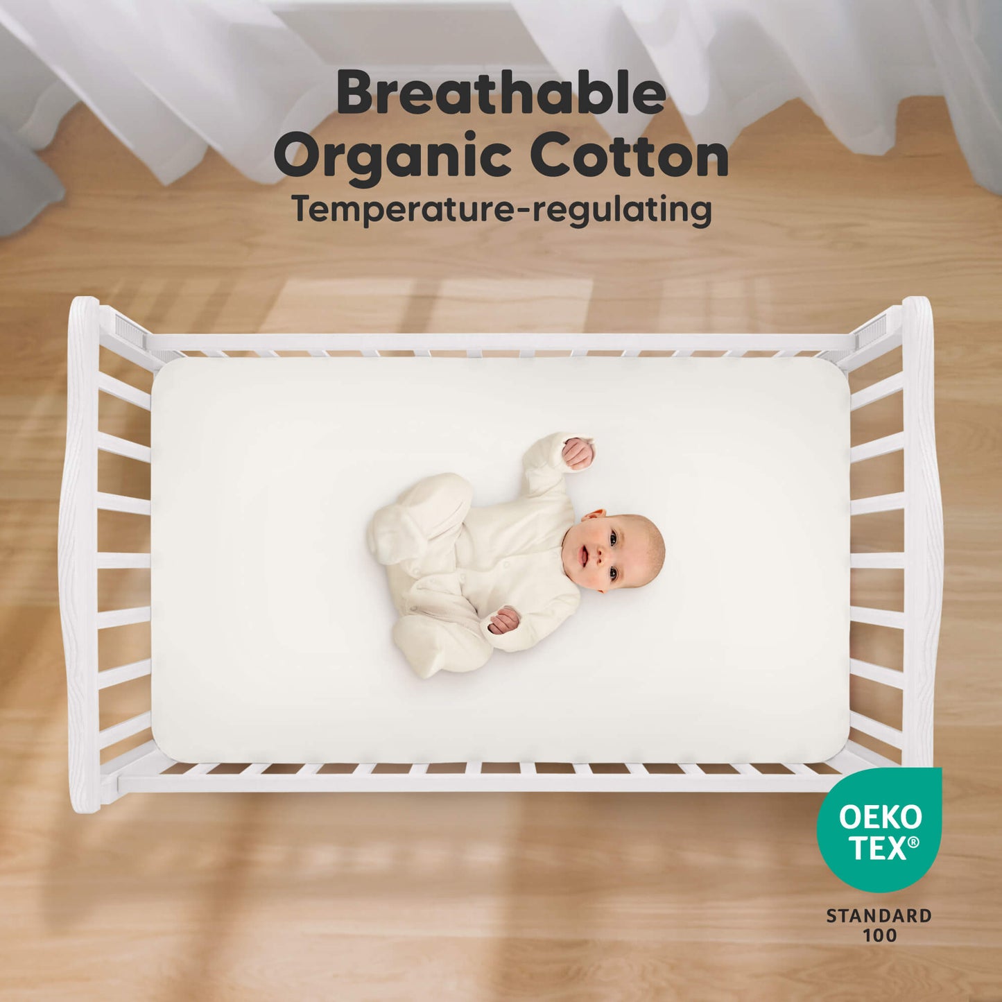 KeaBabies Organic Cotton Fitted Crib Sheet 2 Pack - Roarsome image 3