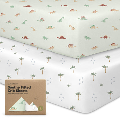 KeaBabies Organic Cotton Fitted Crib Sheet 2 Pack - Roarsome