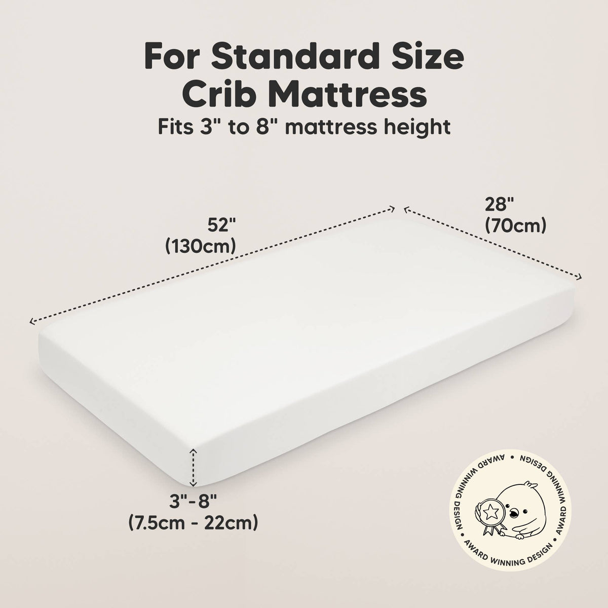 KeaBabies Organic Cotton Fitted Crib Sheet 2-Pack - Soft White