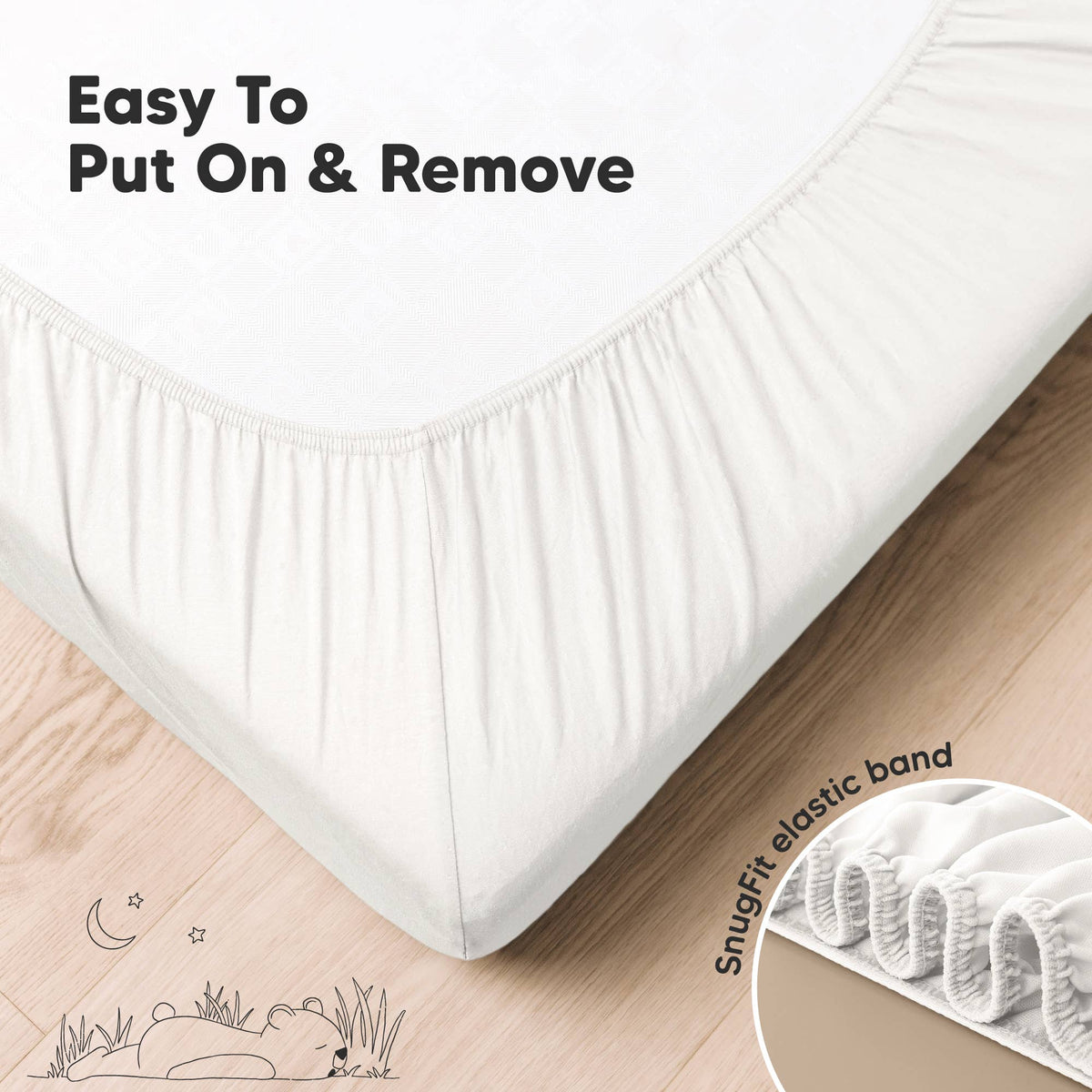 KeaBabies Organic Cotton Fitted Crib Sheet 2-Pack - Soft White