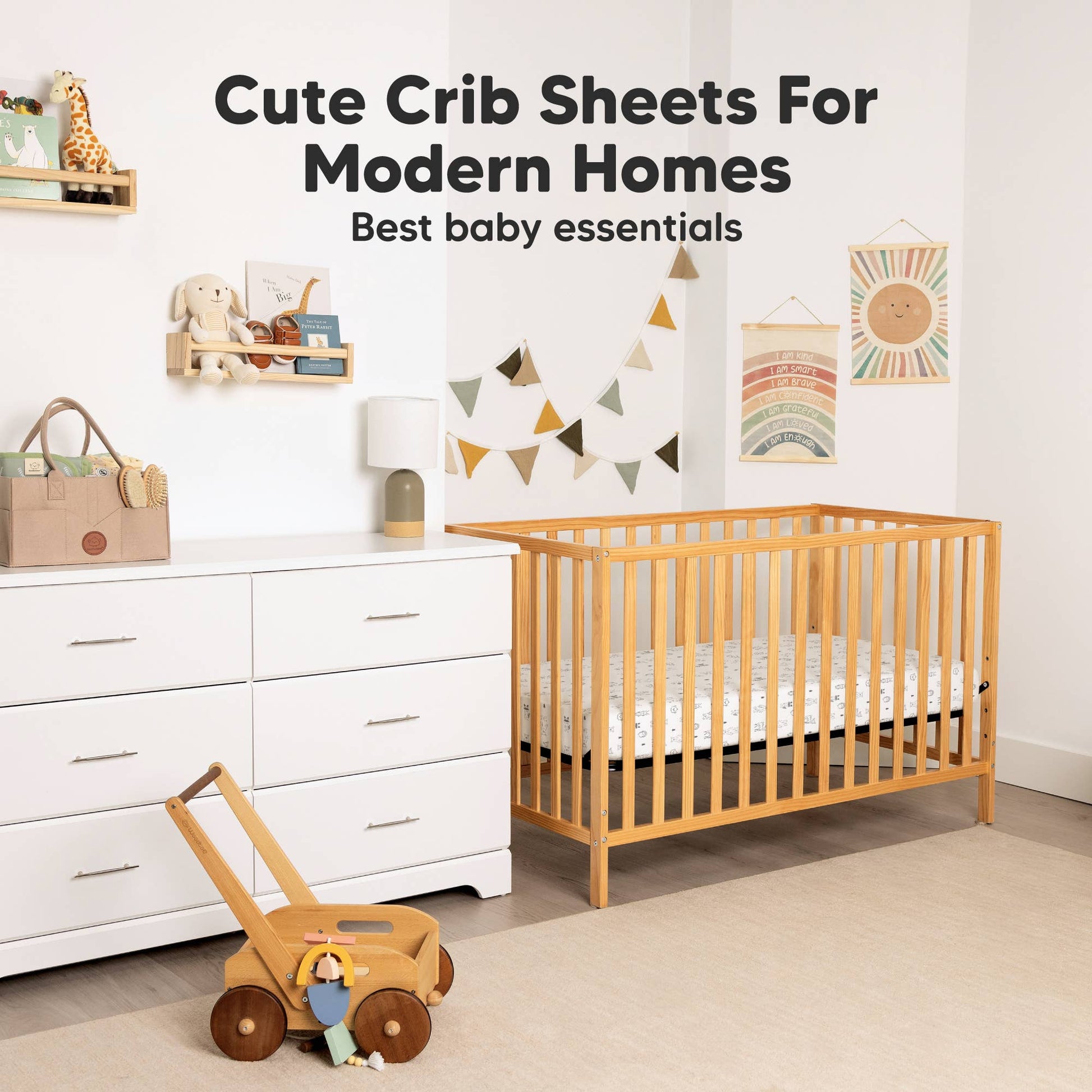 KeaBabies Organic Cotton Fitted Crib Sheet 2-Pack - Soft White