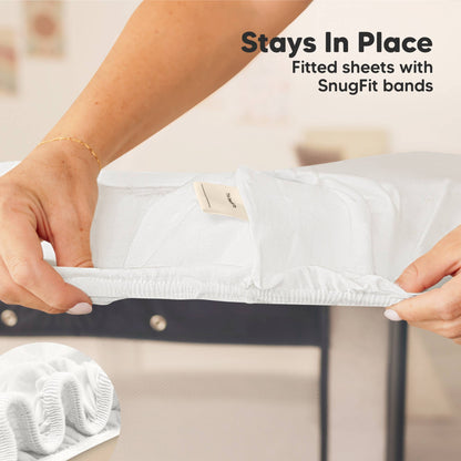 KeaBabies Soothe Fitted Mini Crib Sheets - Soft White