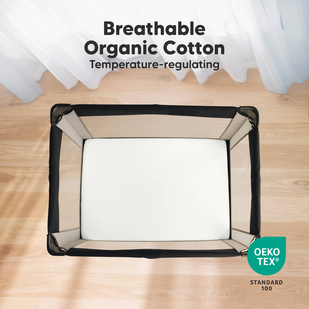 KeaBabies Soothe Fitted Mini Crib Sheets - Soft White
