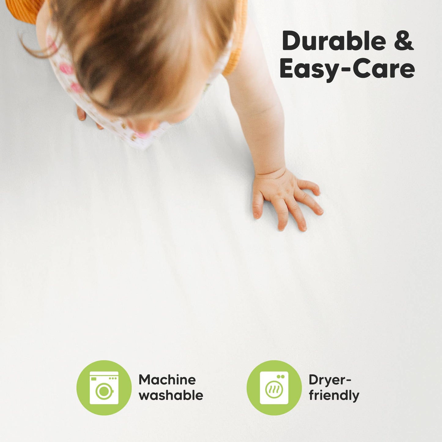 KeaBabies Soothe Fitted Mini Crib Sheets - Soft White