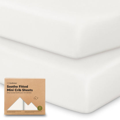 KeaBabies Soothe Fitted Mini Crib Sheets - Soft White