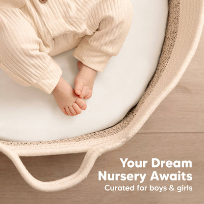 KeaBabies Isla Bassinet Mattress Sheets - Soft White image 4