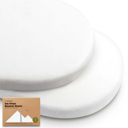KeaBabies Isla Bassinet Mattress Sheets - Soft White