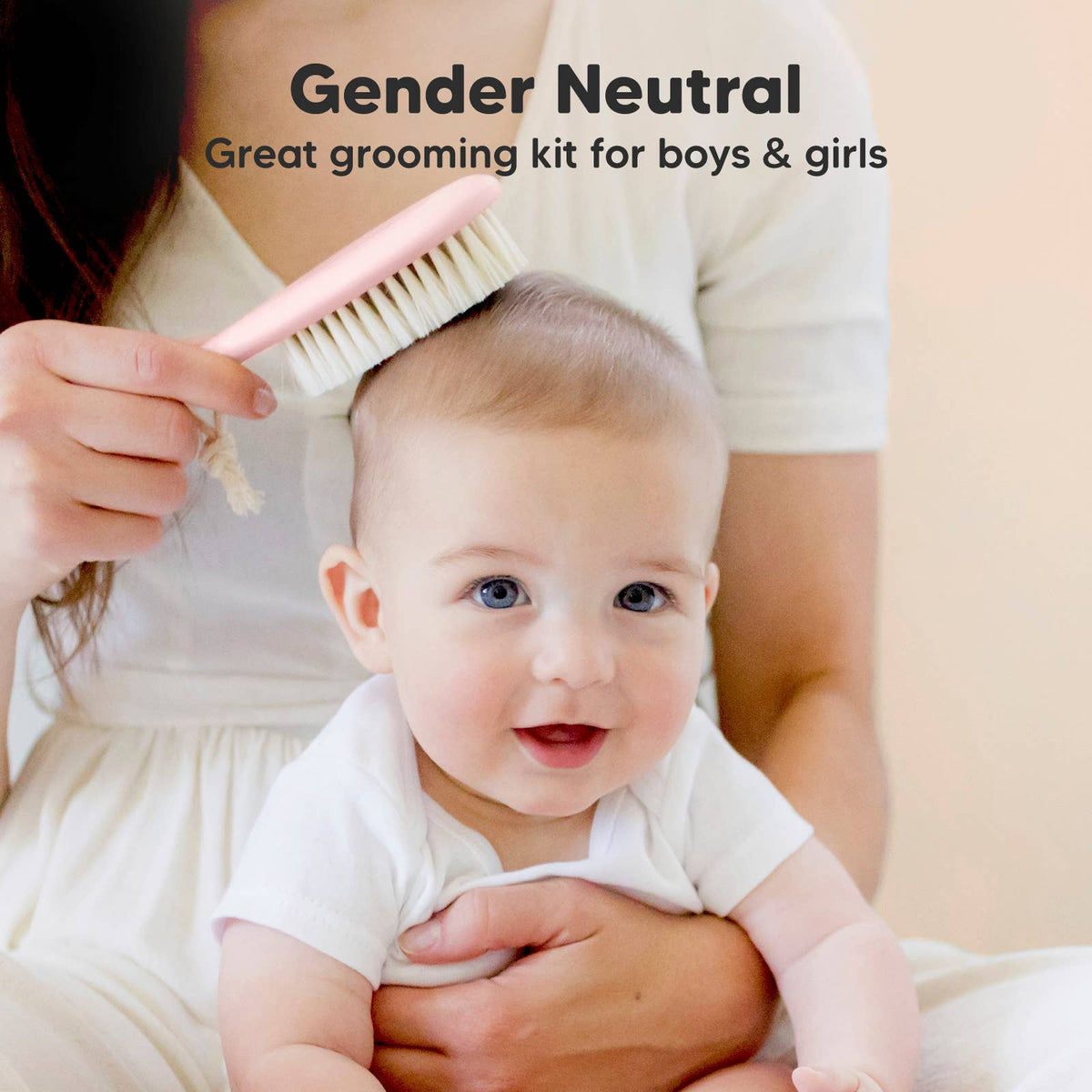 KeaBabies Baby Hair Brush and Comb Set - Blush