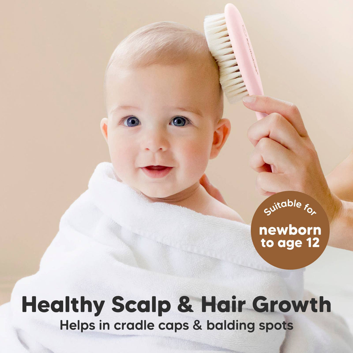 KeaBabies Baby Hair Brush and Comb Set - Blush