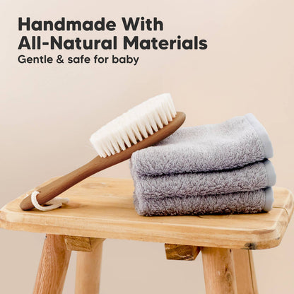 KeaBabies Baby Hair Brush - Dark Walnut