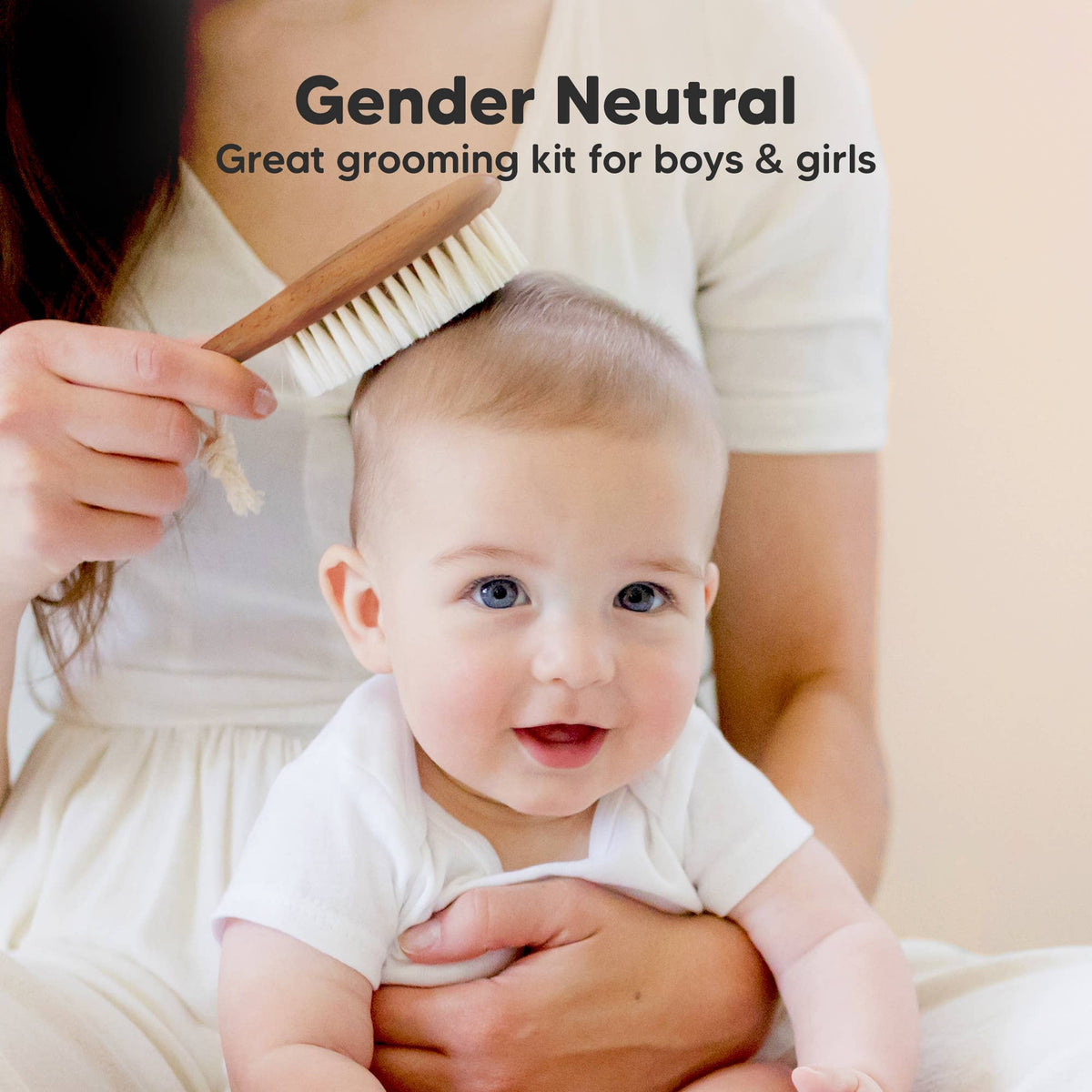 KeaBabies Baby Hair Brush - Dark Walnut