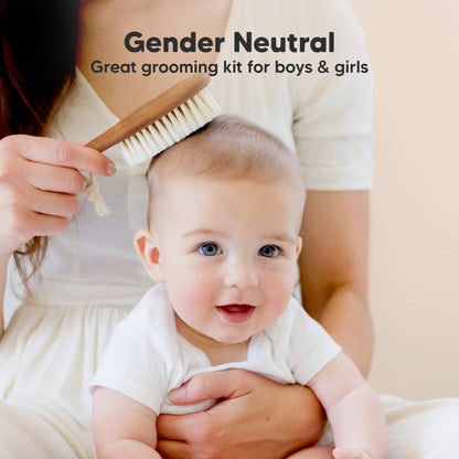 KeaBabies Baby Hair Brush - Dark Walnut