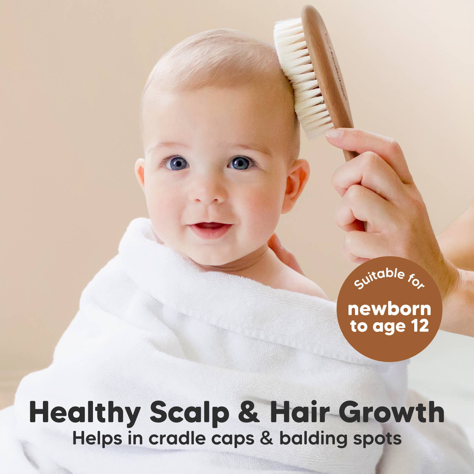 KeaBabies Baby Hair Brush - Dark Walnut