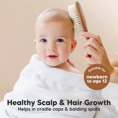 KeaBabies Baby Hair Brush - Dark Walnut