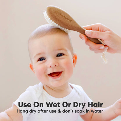 KeaBabies Baby Hair Brush - Dark Walnut