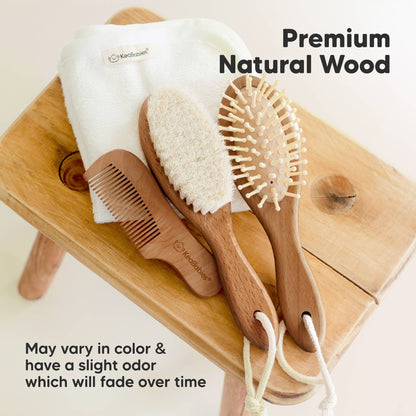 KeaBabies Baby Hair Brush - Dark Walnut