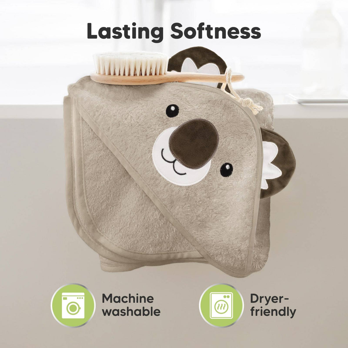 KeaBabies Cuddle Baby Hooded Towel - Koala