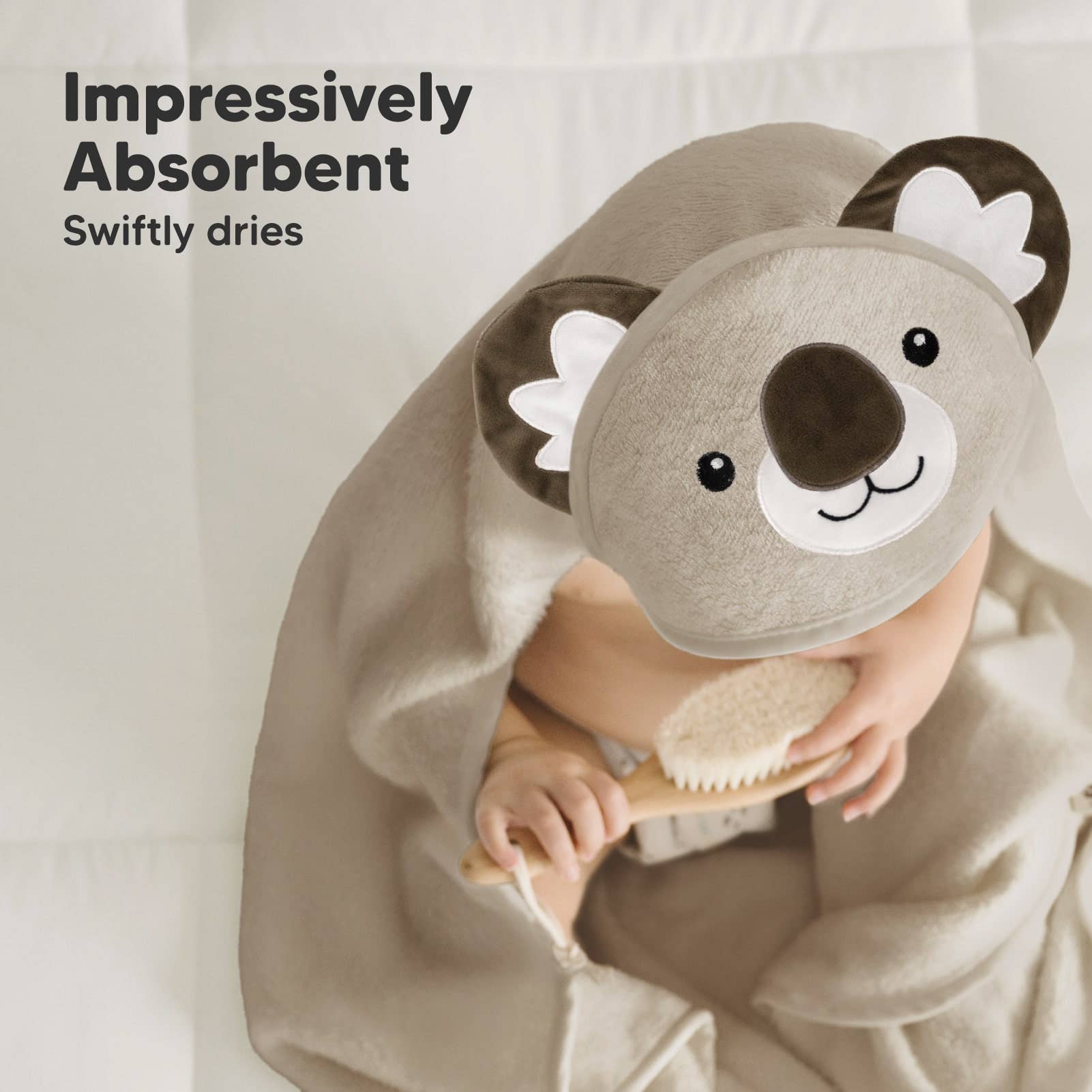 KeaBabies Cuddle Baby Hooded Towel - Koala
