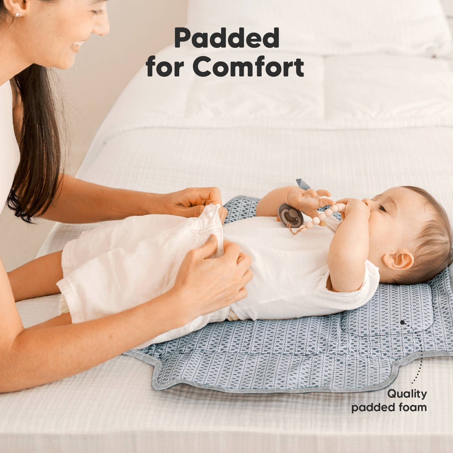 KeaBabies Ezee Portable Diaper Changing Pad - Gray Mod