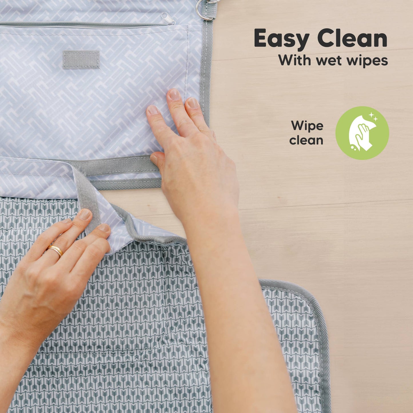 KeaBabies Ezee Portable Diaper Changing Pad - Gray Mod