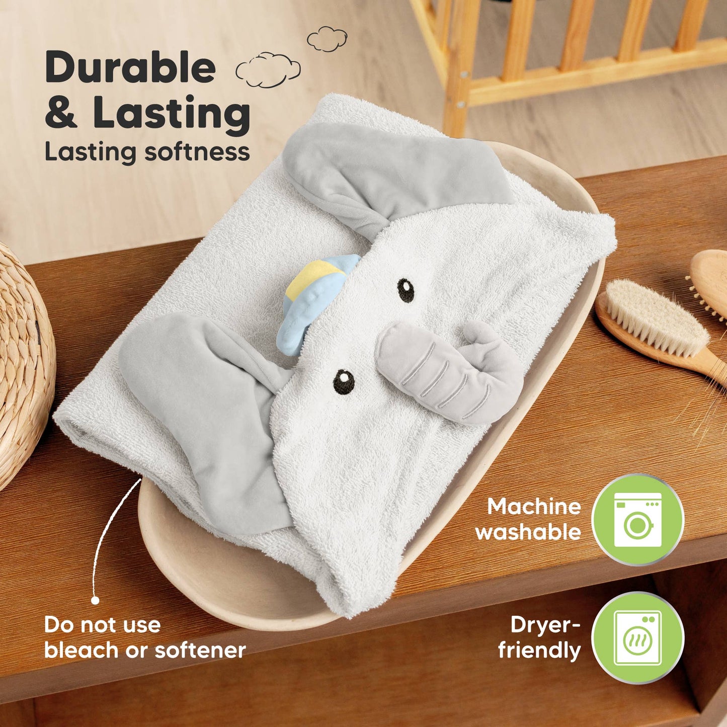 KeaBabies Playpals Hooded Baby Bath Towel - Ella