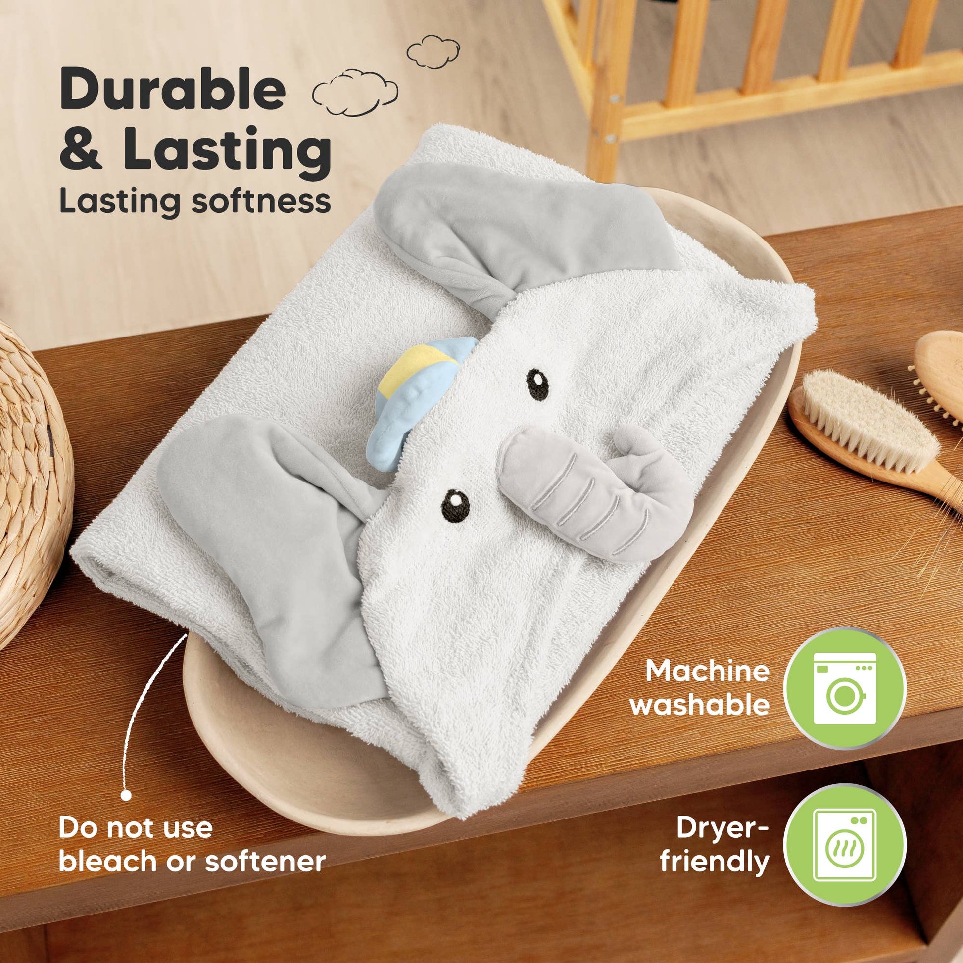 KeaBabies Playpals Hooded Baby Bath Towel - Ella
