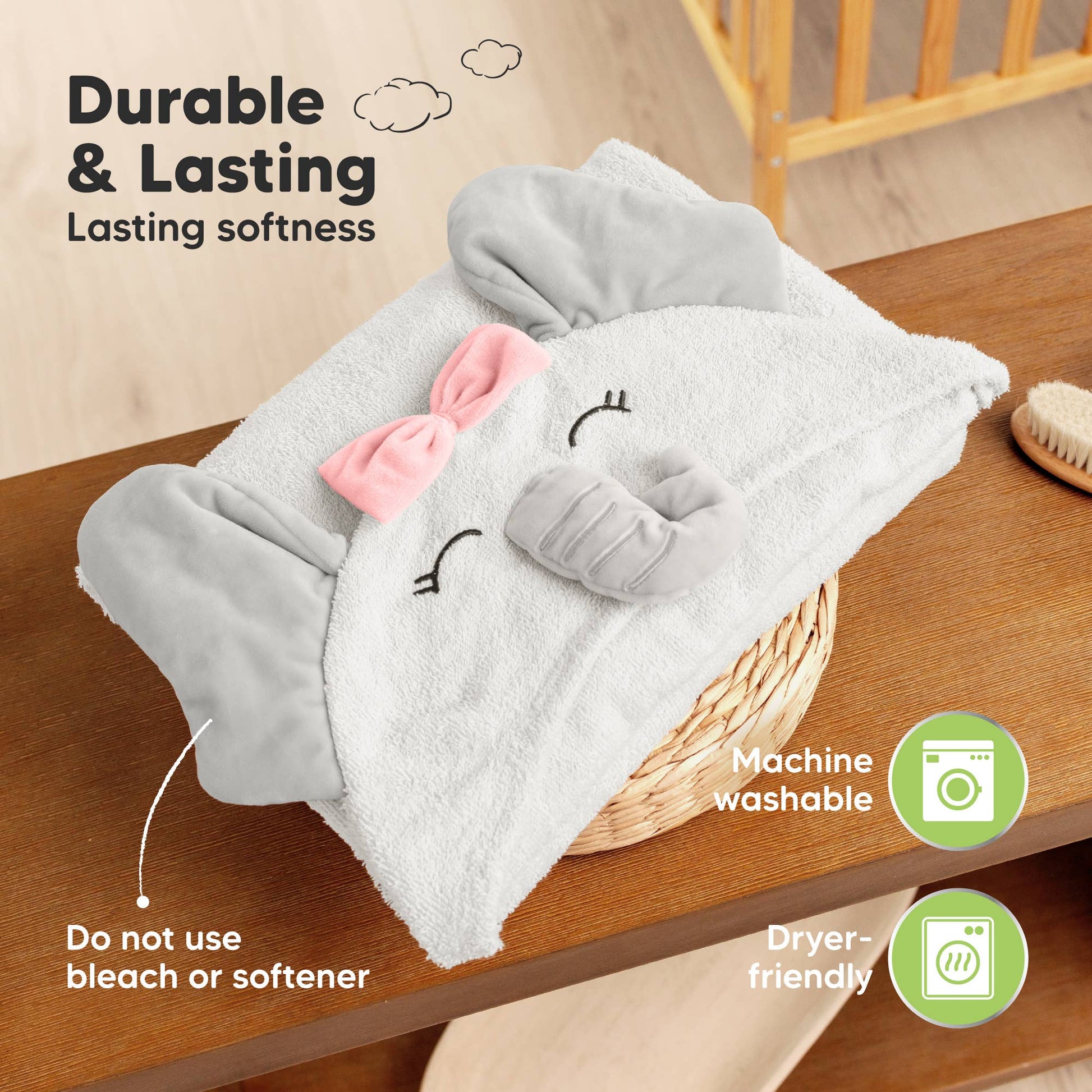 KeaBabies Playpals Hooded Baby Bath Towel - Ethan
