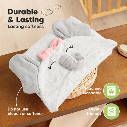 KeaBabies Playpals Hooded Baby Bath Towel - Ethan