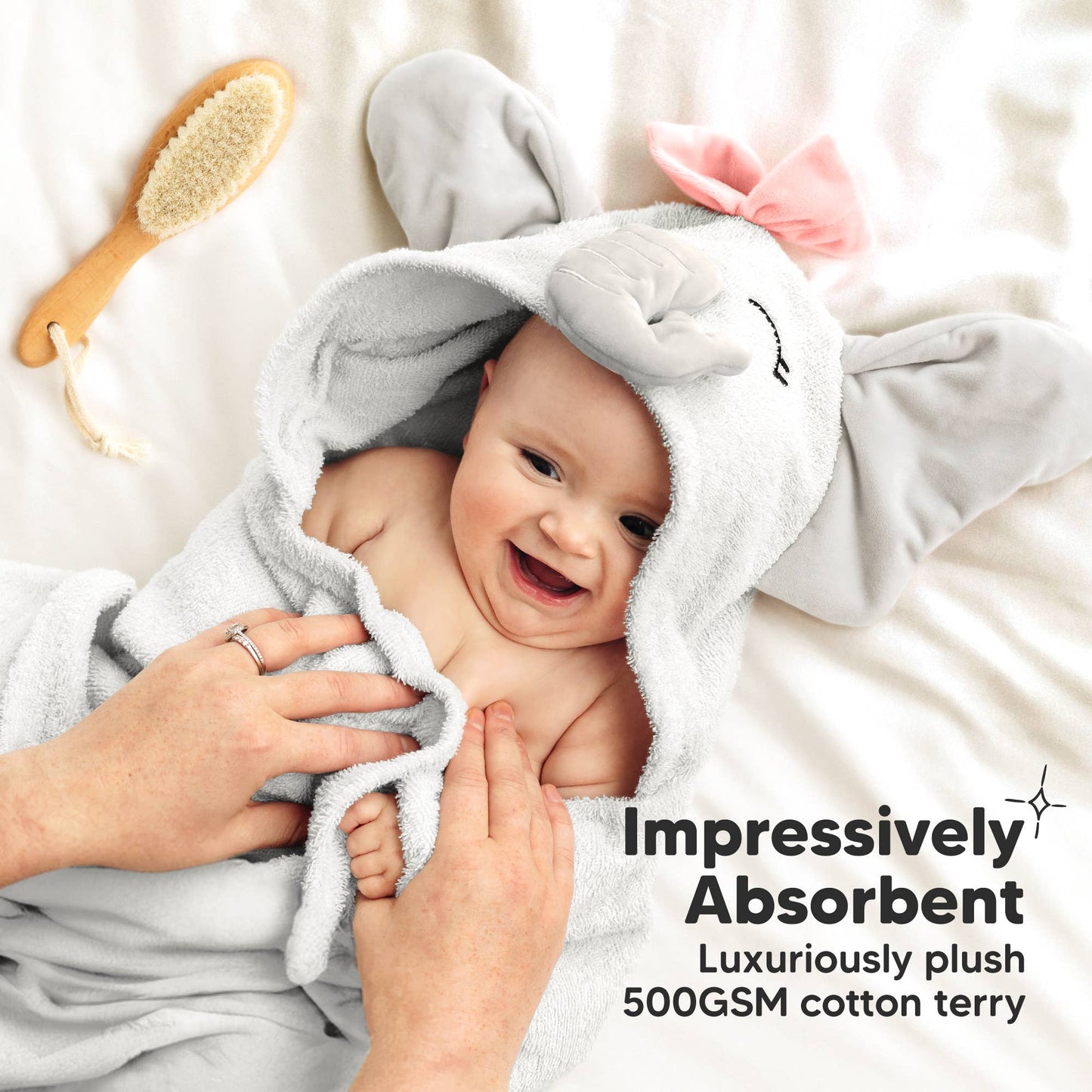 KeaBabies Playpals Hooded Baby Bath Towel - Ethan