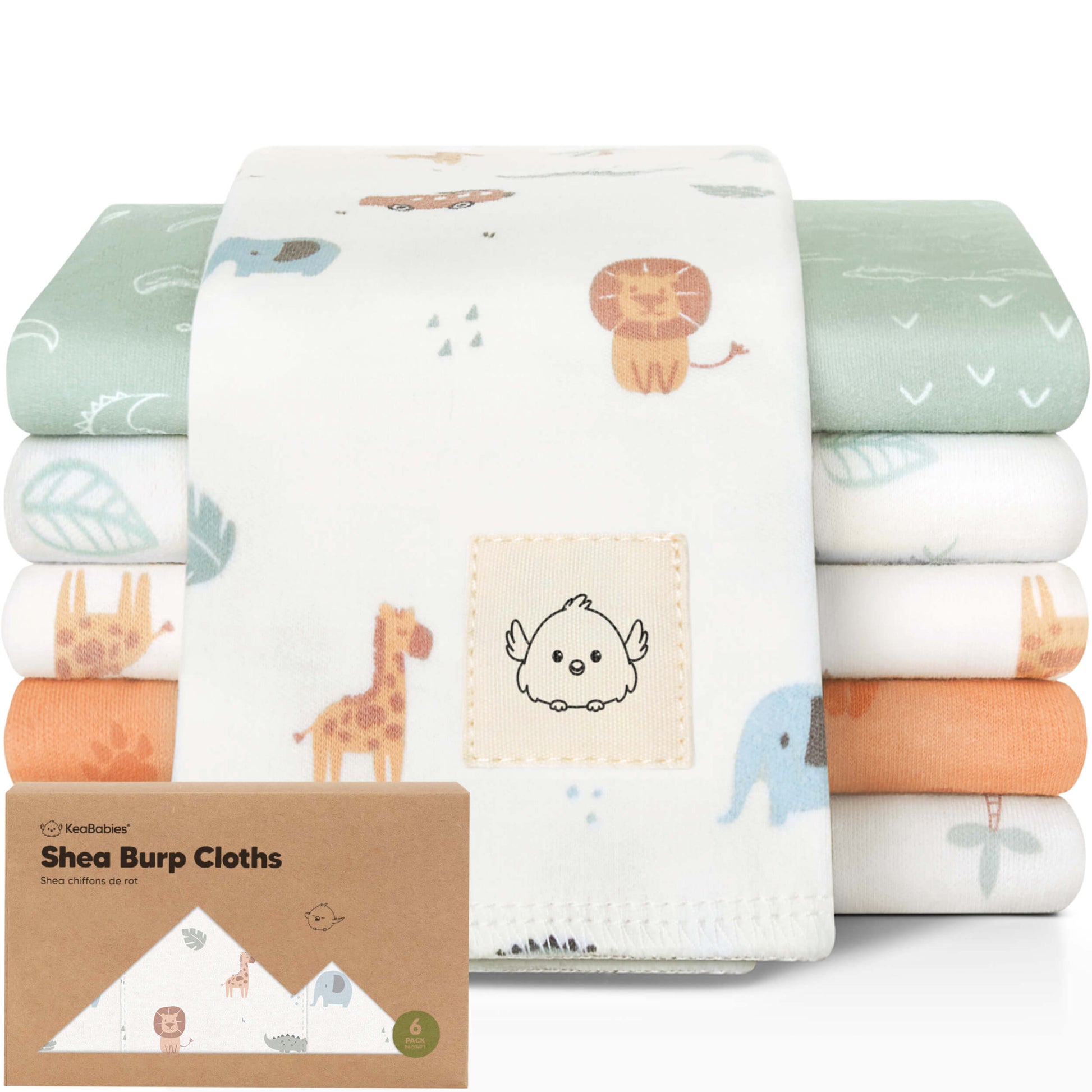 KeaBabies Shea Burp Cloths 6 Pack - Wilderness image 11