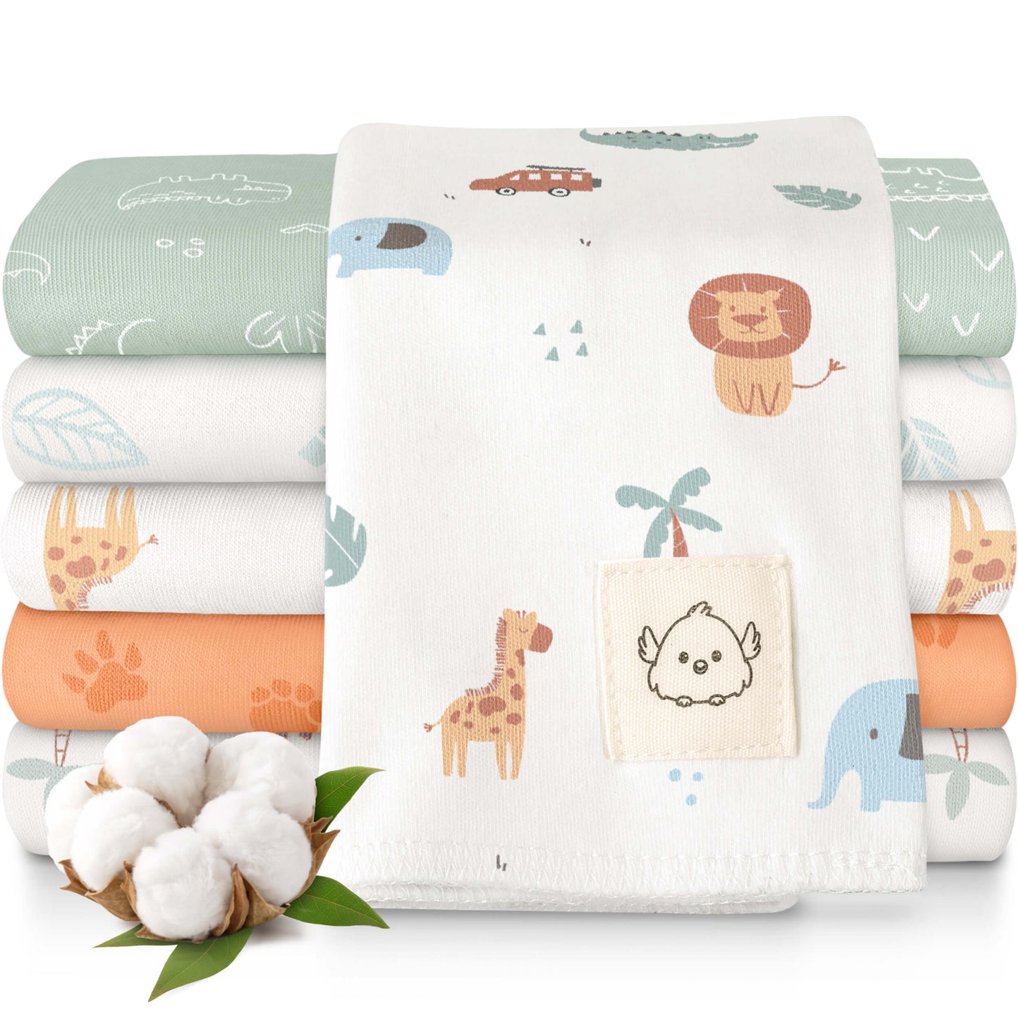 KeaBabies Shea Burp Cloths 6 Pack - Wilderness