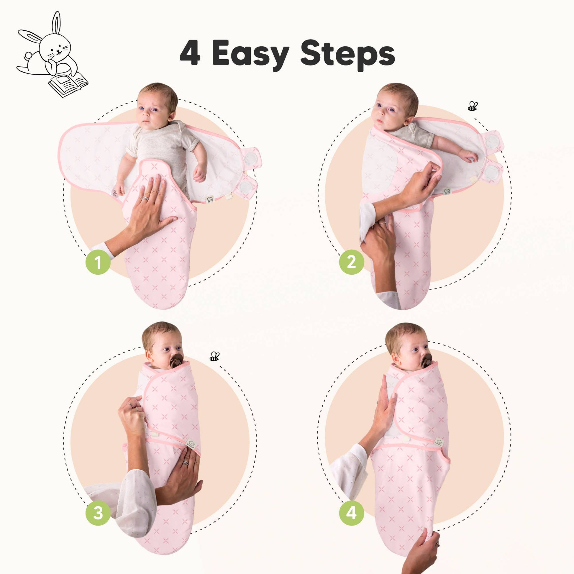 KeaBabies Soothe Baby Swaddles 3-Pack - Butterflies