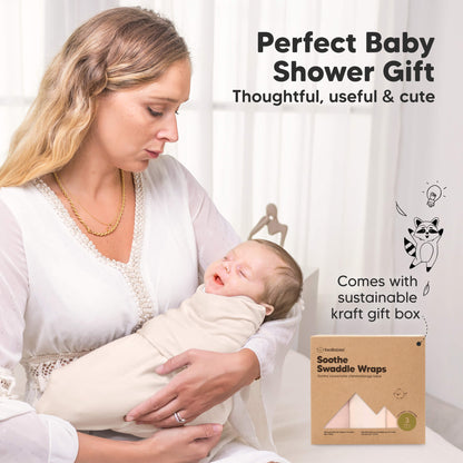 KeaBabies Soothe Baby Swaddles 3 Pack - Soft White image 11