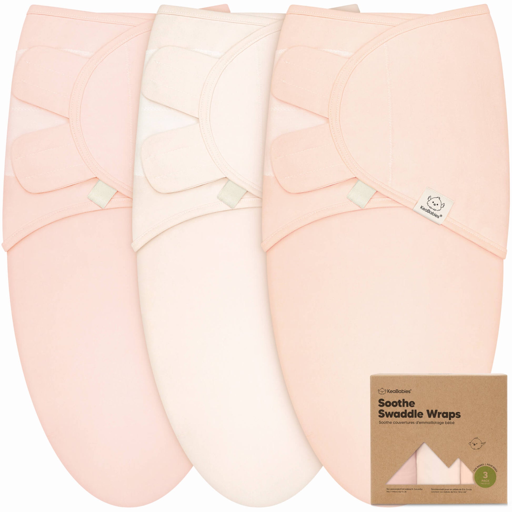 KeaBabies Soothe Baby Swaddles 3 Pack - Soft White image 12