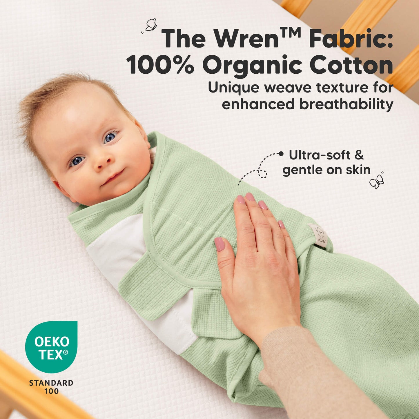 KeaBabies Soothe Wren Swaddle Sleep Sacks 3 Pack - Glacier image 2