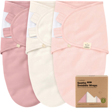 KeaBabies Soothe Wren Swaddle Sleep Sacks 3 Pack - Roseate