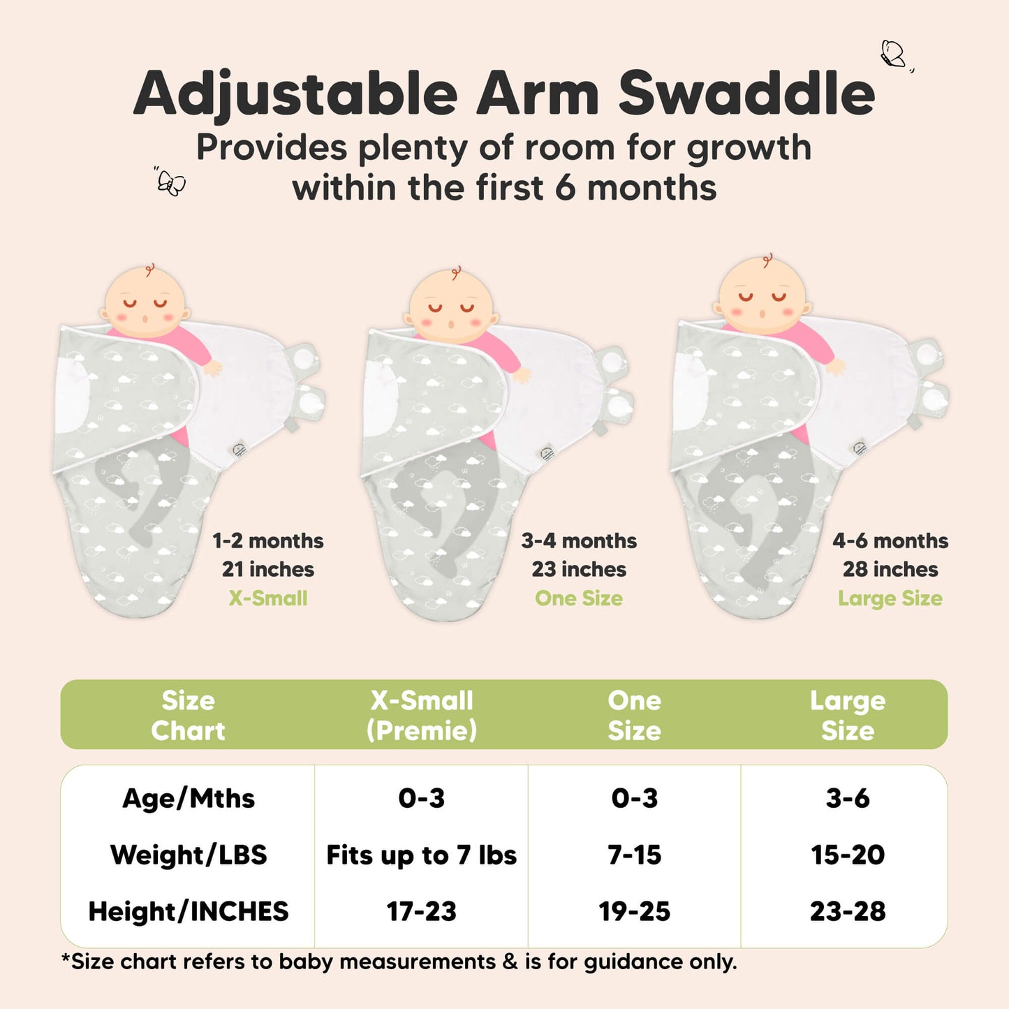 KeaBabies Soothe Zippy Baby Swaddles 3 Pack - Bumble Bear image 9