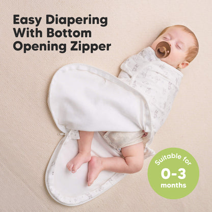 KeaBabies Soothe Zippy Baby Swaddles 3 Pack - Daffodil