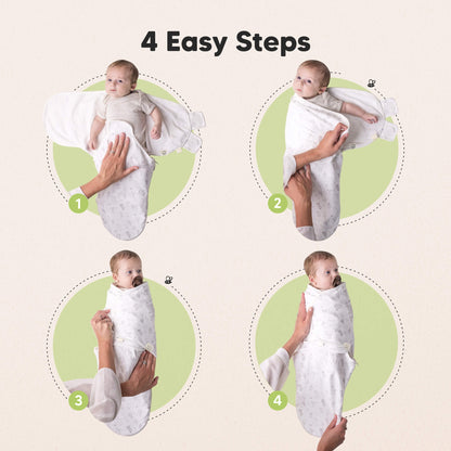 KeaBabies Soothe Zippy Baby Swaddles 3 Pack - Daffodil