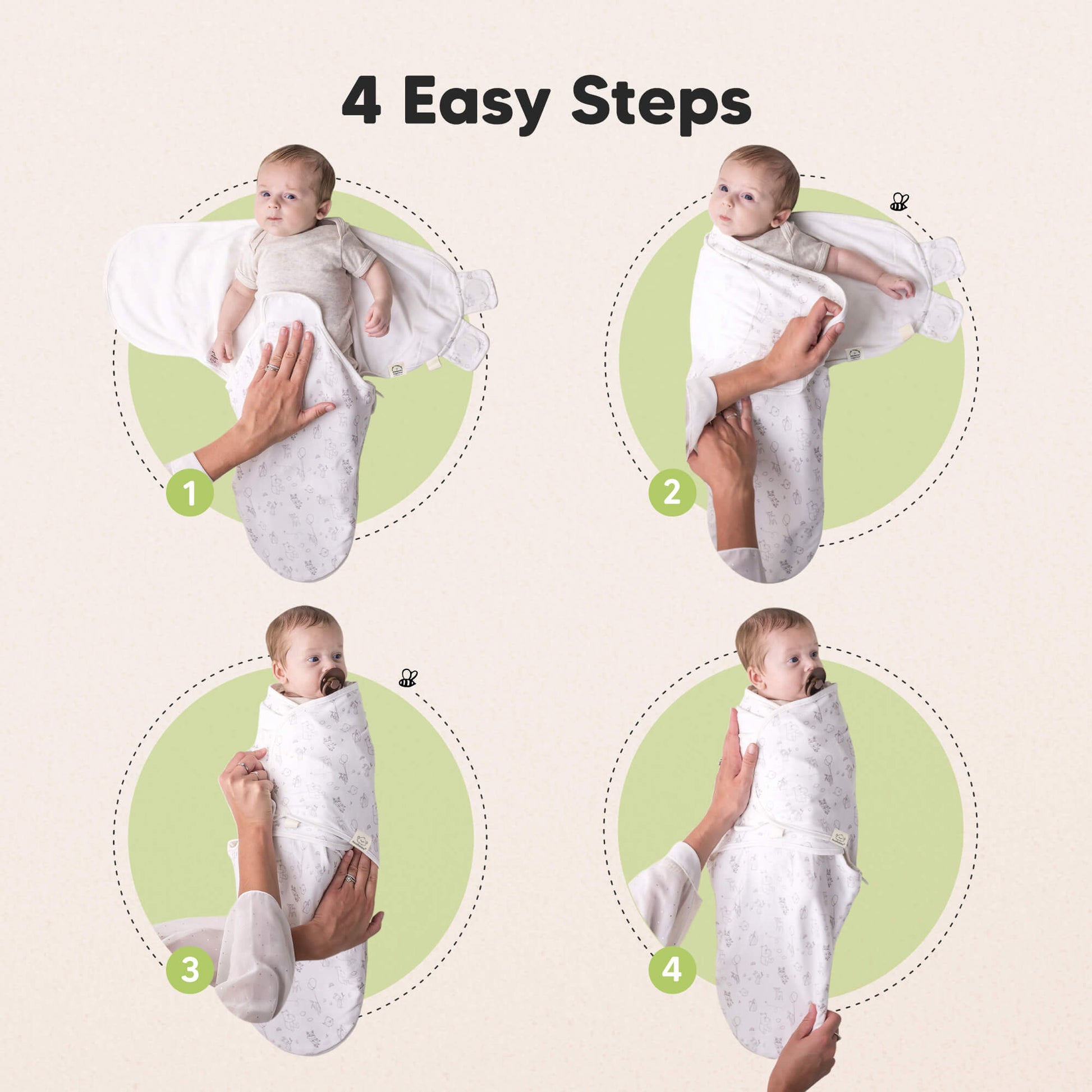 KeaBabies Soothe Zippy Baby Swaddles 3 Pack - Sage image 8
