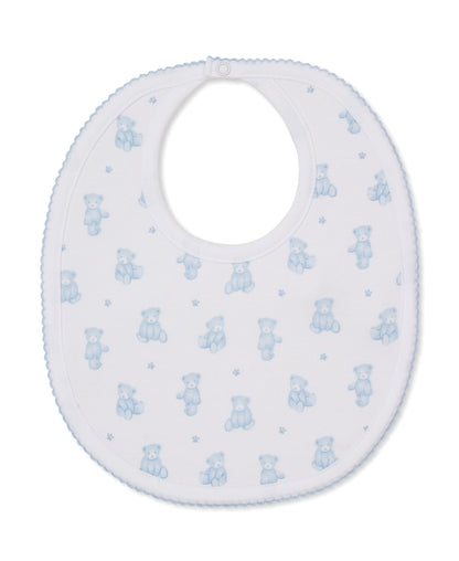 Kissy Kissy Bib - Teddy Bears, Light Blue, One Size