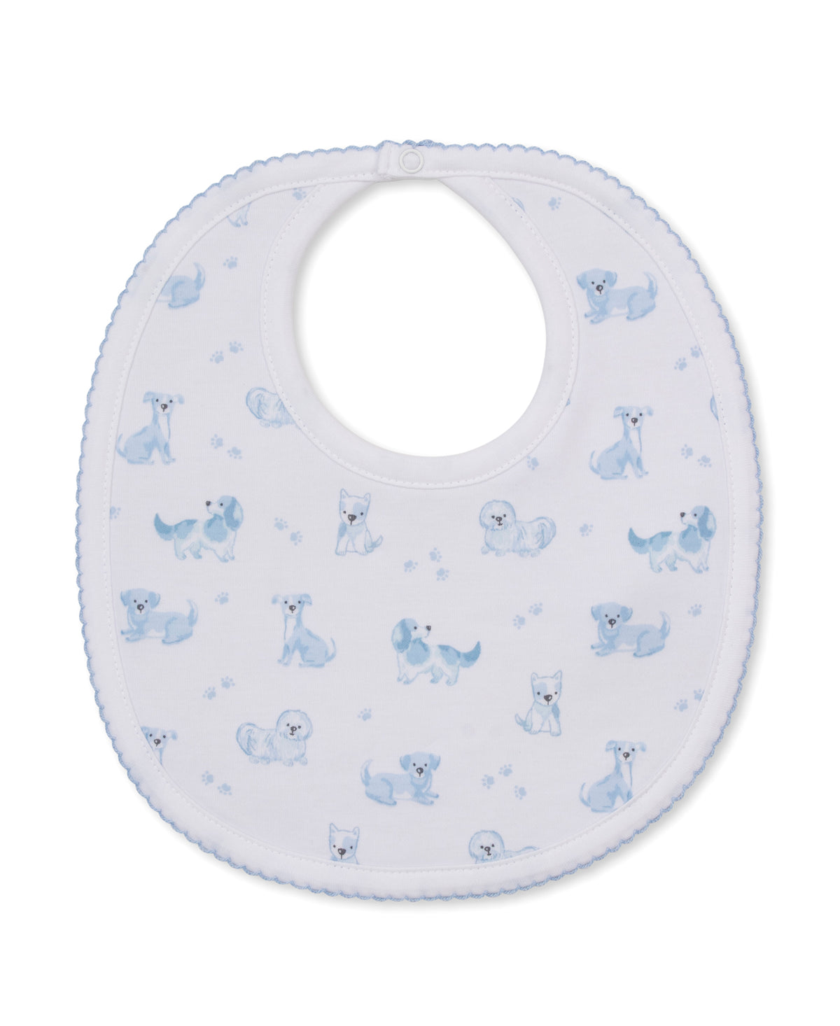 Kissy Kissy Bib - Puppy Paws, Light Blue, One Size