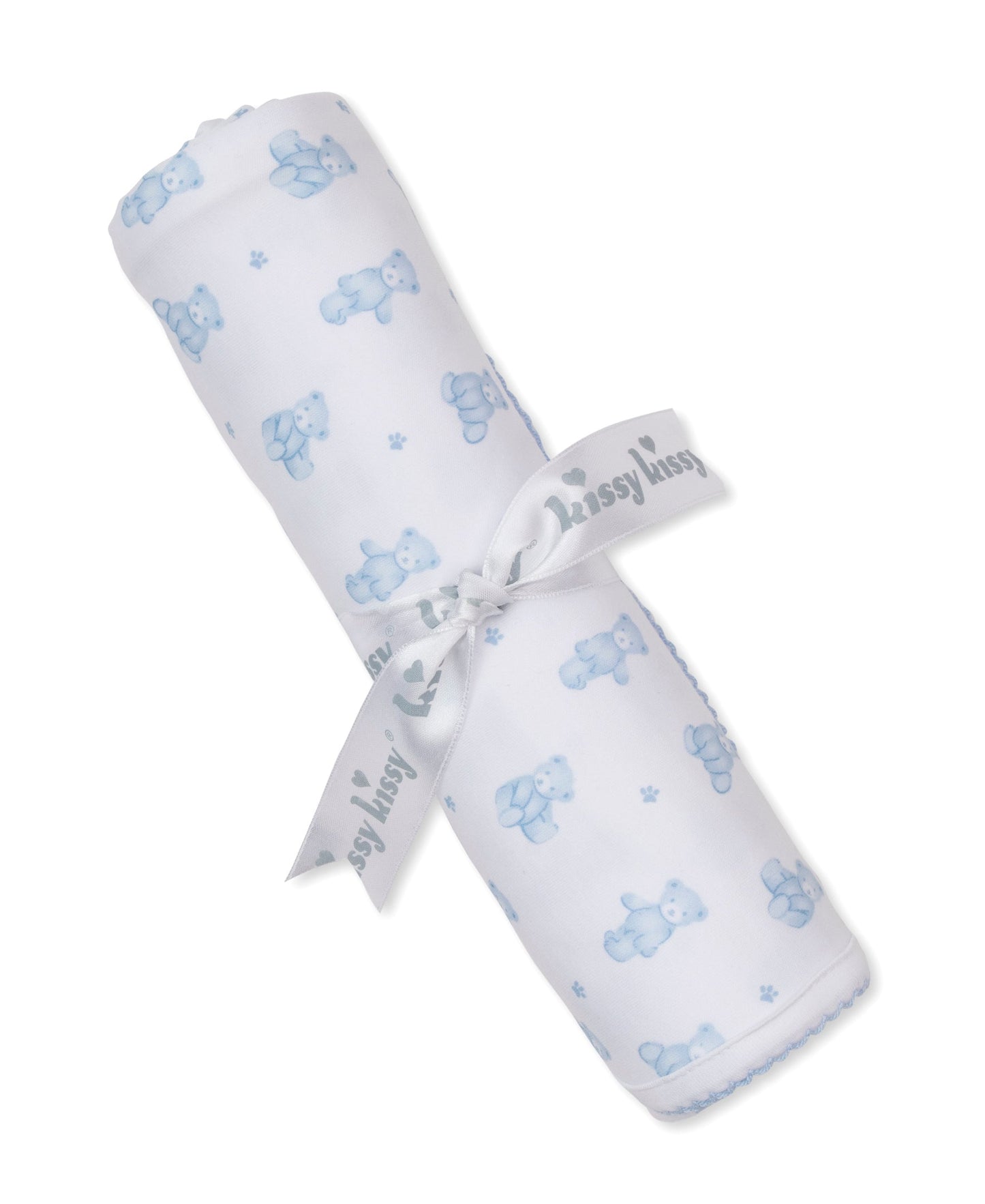 Kissy Kissy Blanket - Teddy Bears, Light Blue, One Size - Image 2