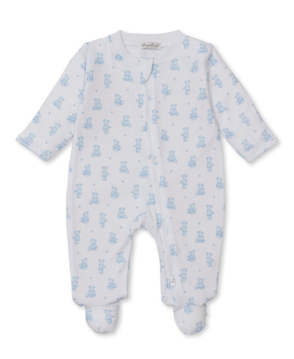 Kissy Kissy Footie w/ Zip - Teddy Bears, Light Blue, 3-6M